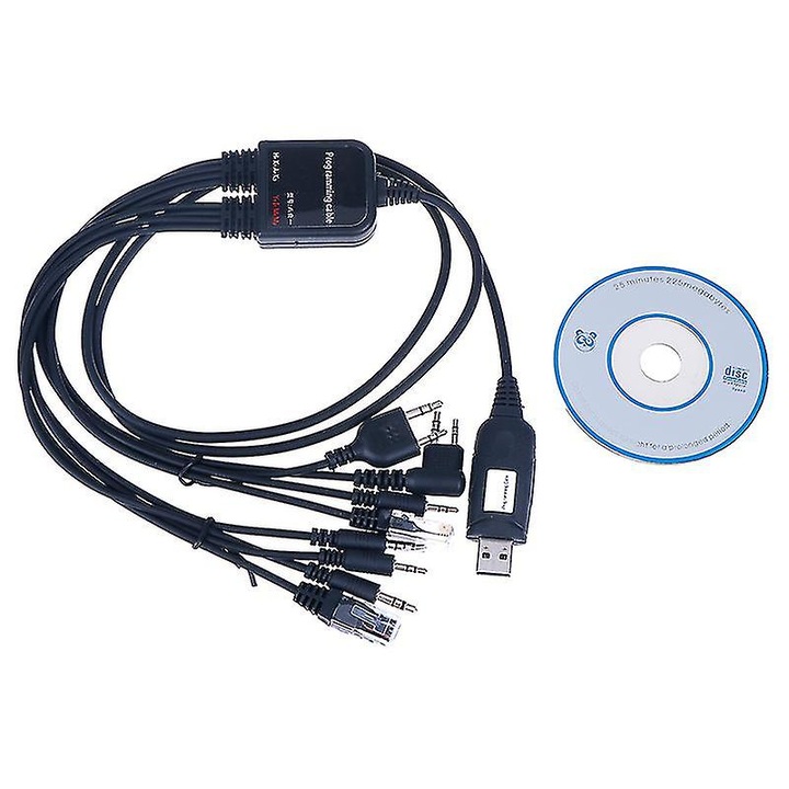 Cablu USB programare 8 in 1 pentru statie radio auto, negru