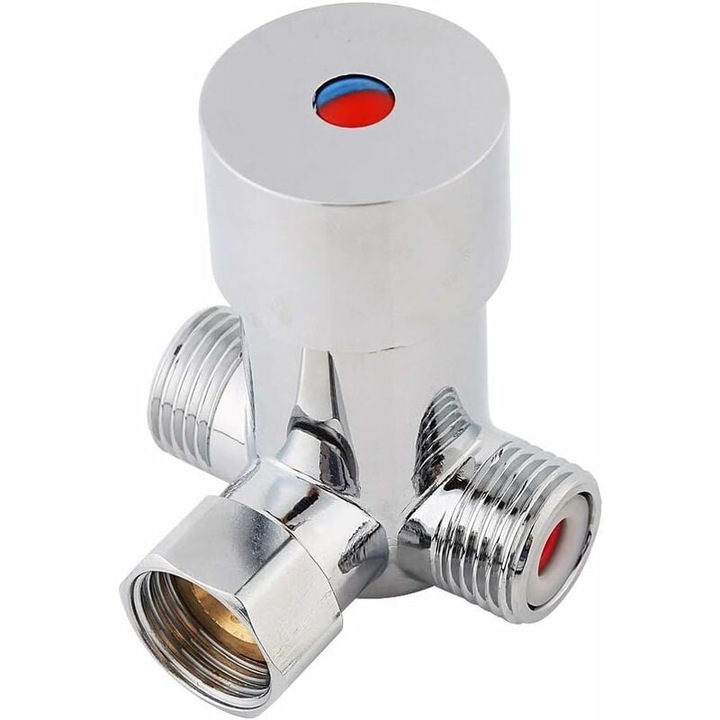 Robinet de amestec 3 cai, brass, G1/2, control temperatura apa, usor de instalat