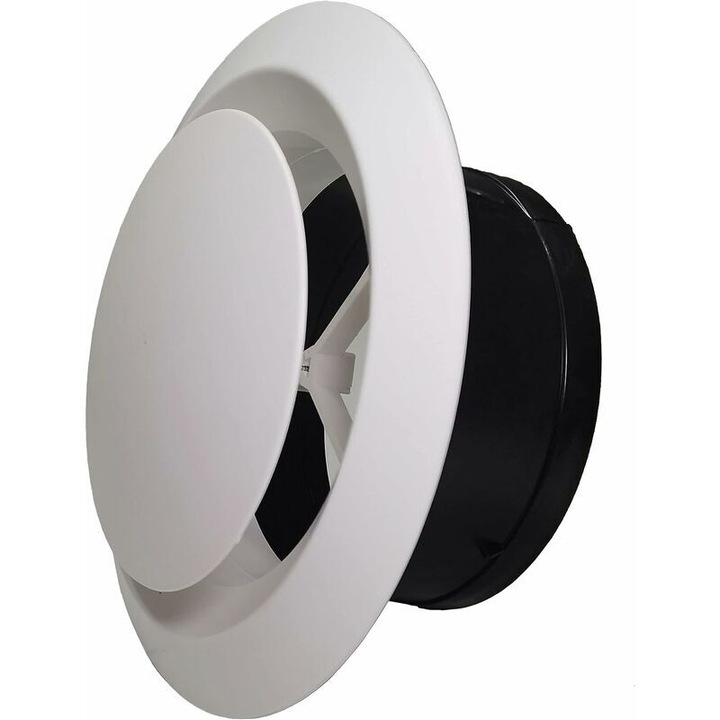 Grila de ventilatie rotunda pentru tavan, pentru conducte, iesire de aer reglabila pe perete de 150 mm (6 inci)