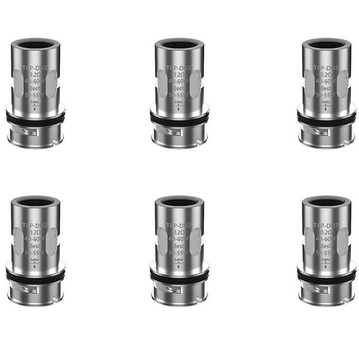 6 db TPP DM2 fitting készlet, hálós tekercsek, 0.2ohm, 40-60W, Drag 3, Drag X Plus, Drag XS Pro Pod Mod-hoz