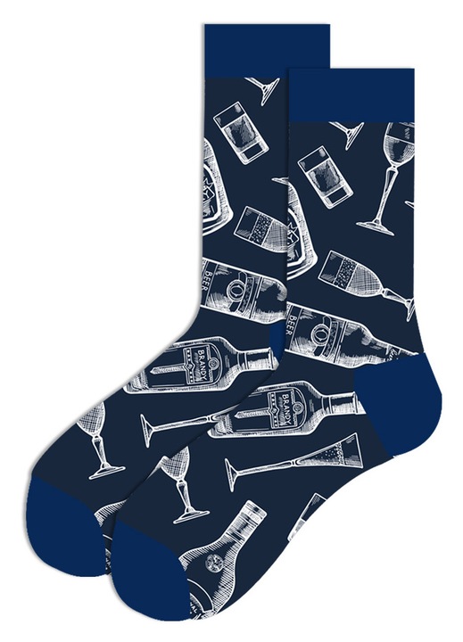 Средни чорапи за мъже, комплект от 5 чифта, с дизайн Графити, многоцветни, размер 38-45