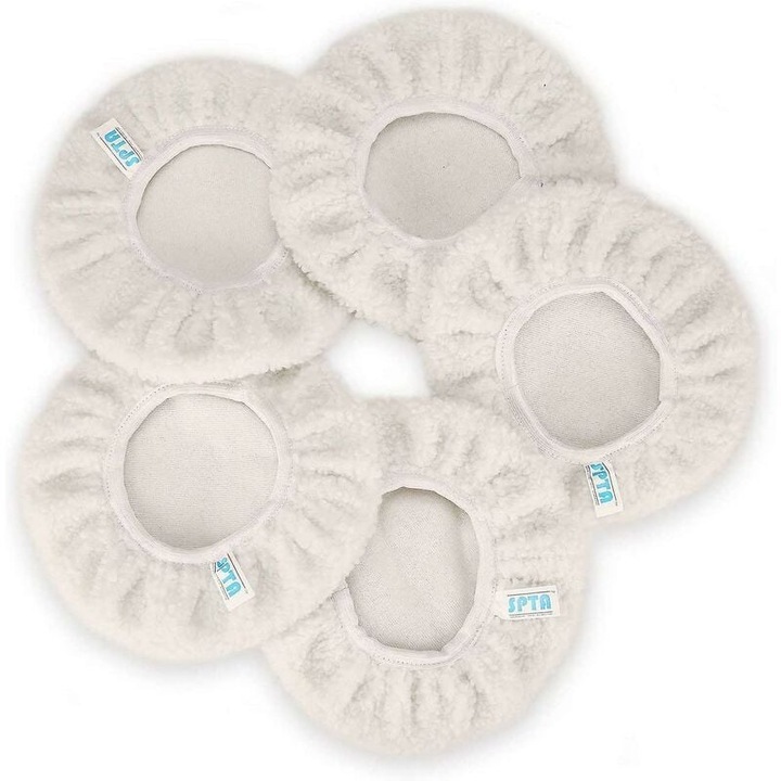 Set 5 capace de polishare, 230-250mm, microfibra, densitate mare, pentru masini de polishat