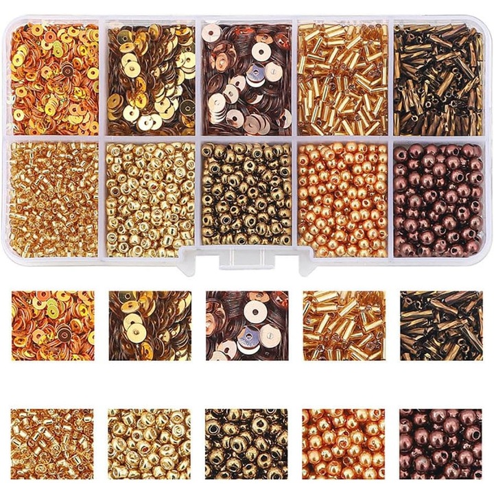 Margele mini colorate pentru bratari, Multicolor