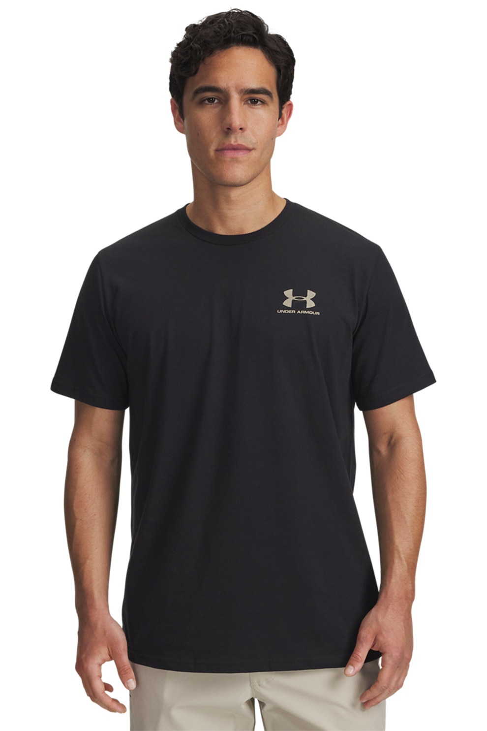 Under Armour, Tricou lejer Sportstyle, Negru stins, Maro nisip, S