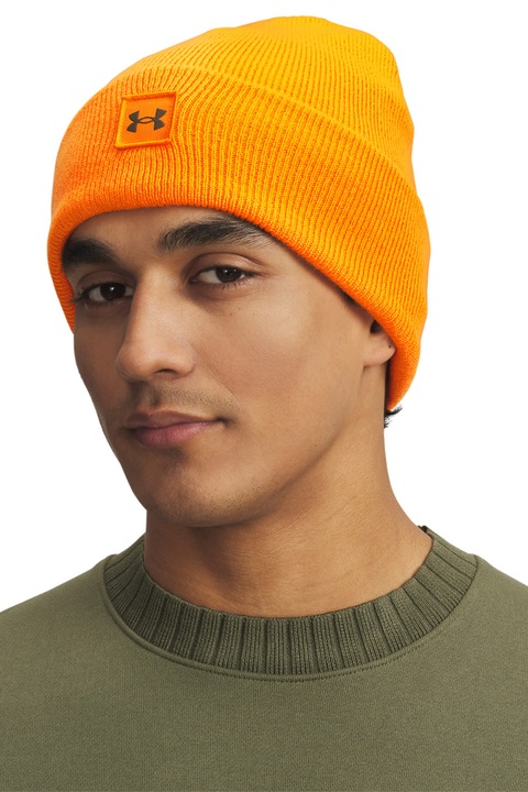 Under Armour, Caciula cu aplicatie logo, pentru antrenament, Portocaliu mandarina, 55-61 CM