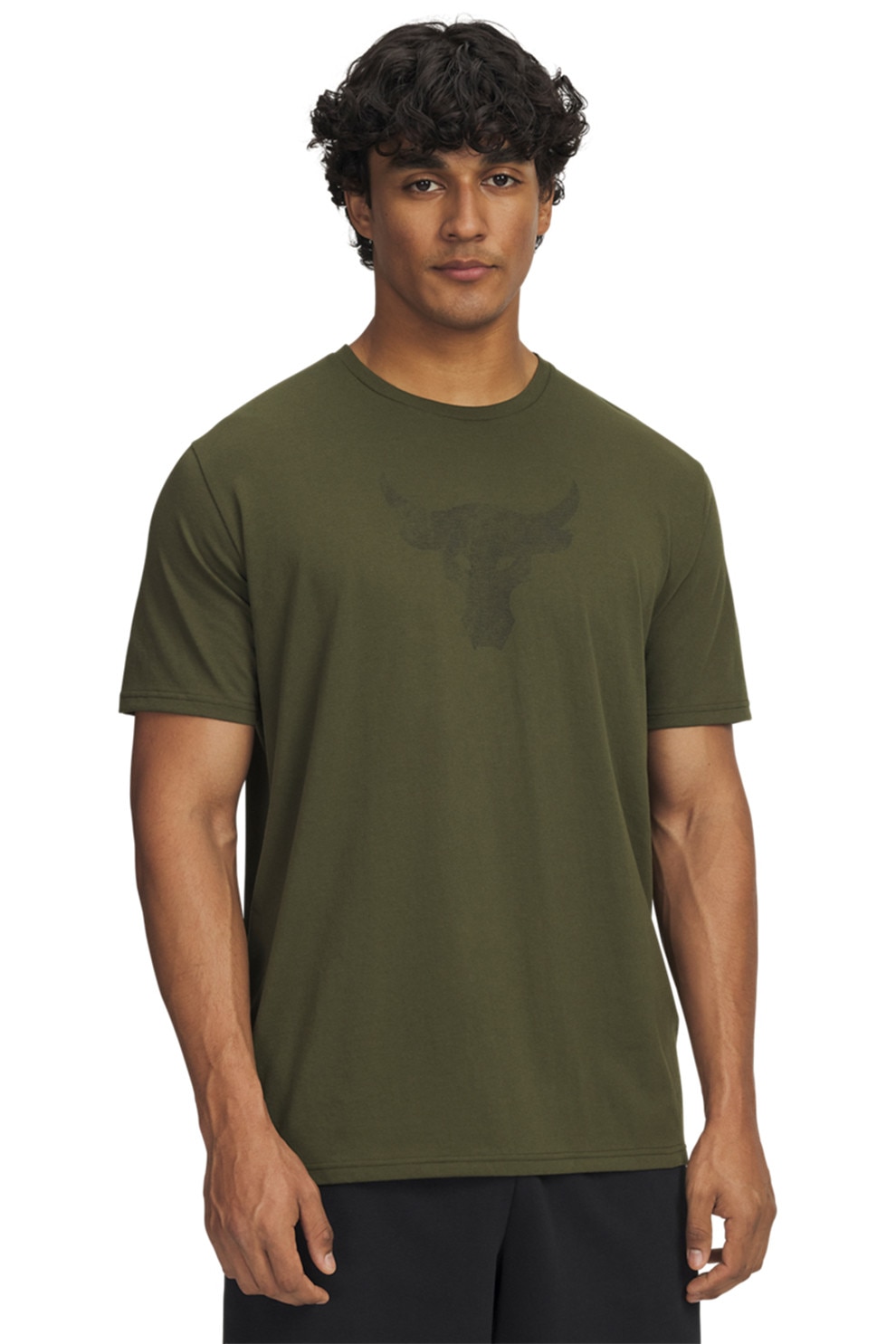Under Armour, Tricou cu imprimeu grafic Project Rock Payoff, verde militar inchis, S