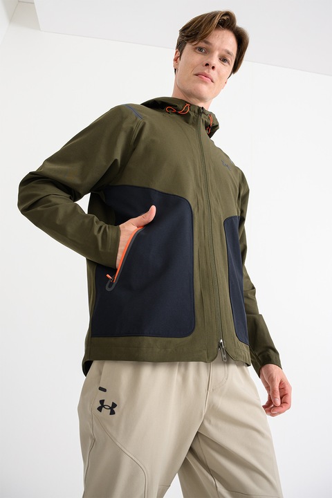 Under Armour, Jacheta pentru antrenament Unstoppable, Kaki inchis/Bleumarin