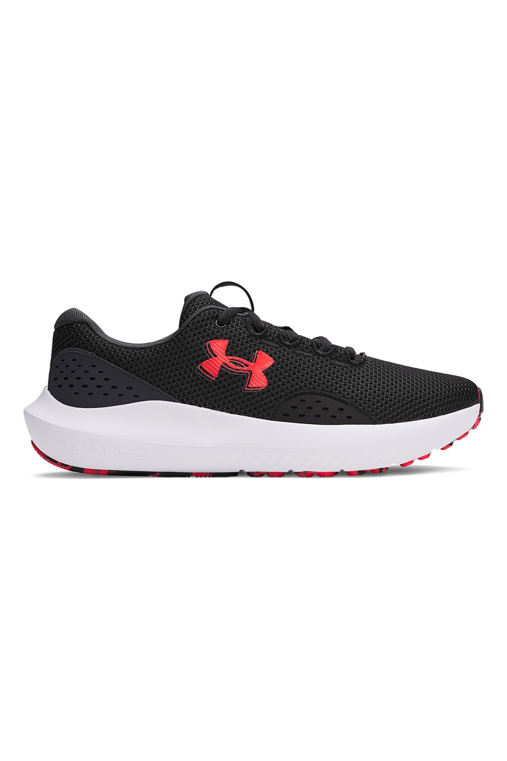 Under Armour, Pantofi Charged Surge 4 pentru alergare, Negru, Roz aprins, 12