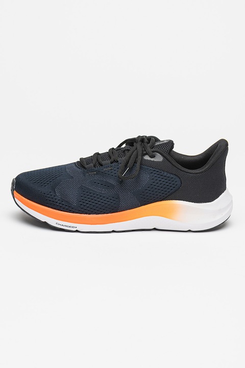 Under Armour,Pantofi de plasa Charged Pursuit 3, cu monograma, pentru alergare, Portocaliu/Albastru ultramarin