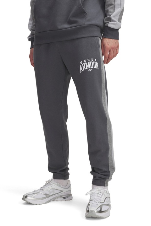 Under Armour, Поларен фитнес панталон Rival, Пепеляво сиво/Tъмносив