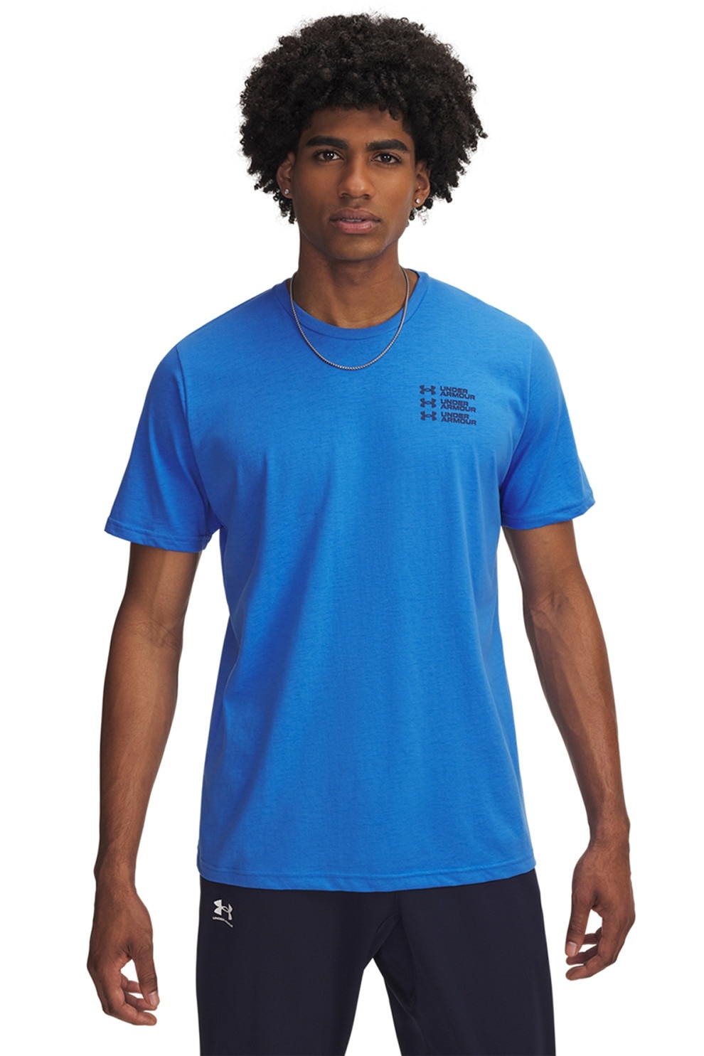 Under Armour, Tricou regular fit cu decolteu la baza gatului, Albastru royal, S