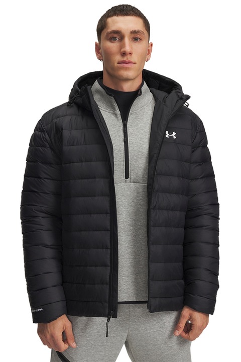 Under Armour, Geaca cu aspect matlasat, pentru antrenament, Negru