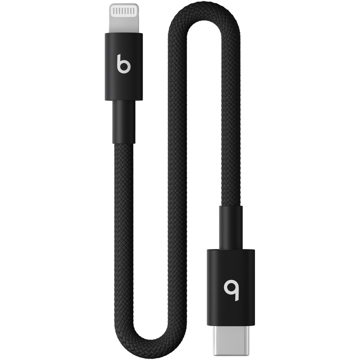 Cablu BEATS USB-C TO LIGHTNING WOVEN SHORT CABLE (20 CM) - BOLT BLACK
