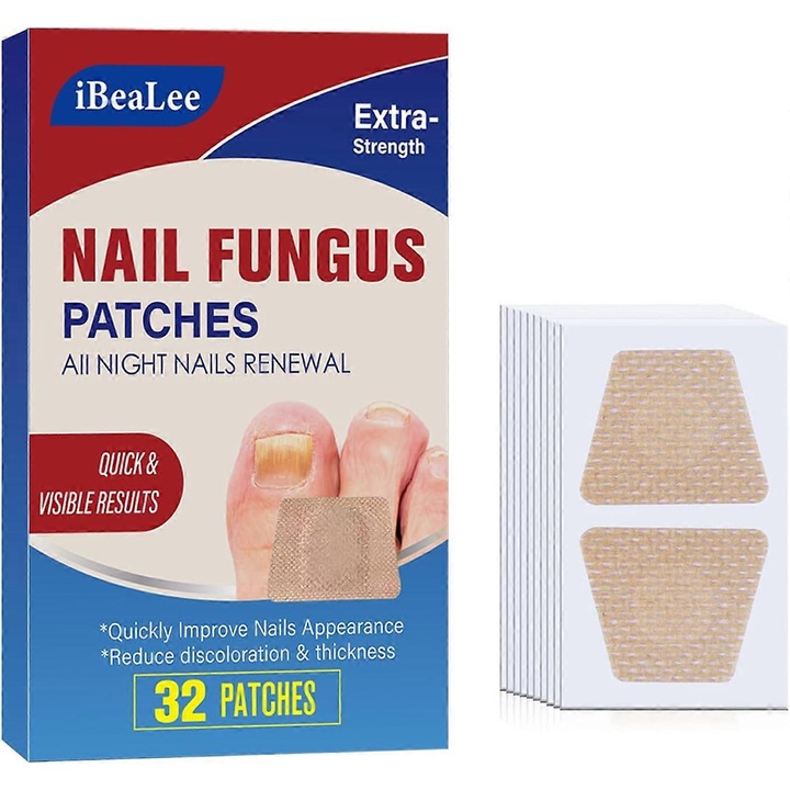 Plasturi pentru unghii, Tratament fungic, Restabilire unghii deteriorate, 32 bucati