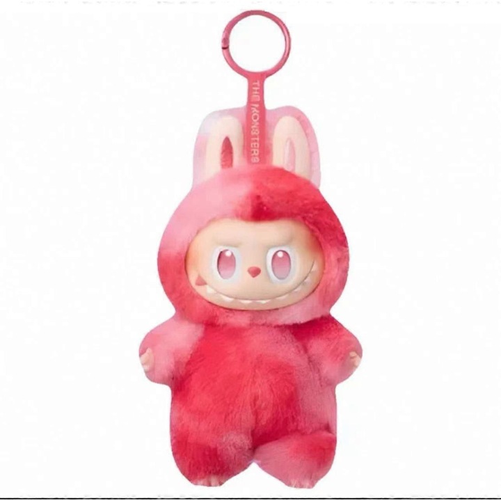 Pandantiv din plus Labubu, set surpriza, rosu, 10x15cm