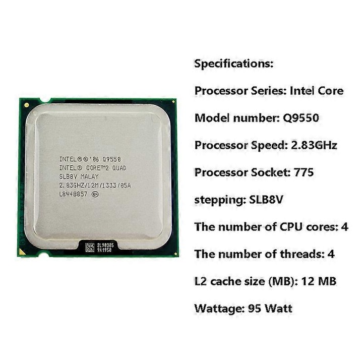 Процесор Intel Core 2 Quad Q9550, сокет LGA 775, 2.83GHz, 95W, употребяван