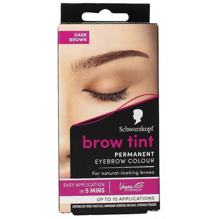 Vopsea sprancene Schwarzkopf, nuanta maro inchis, 10 aplicatii, naturala si de lunga durata