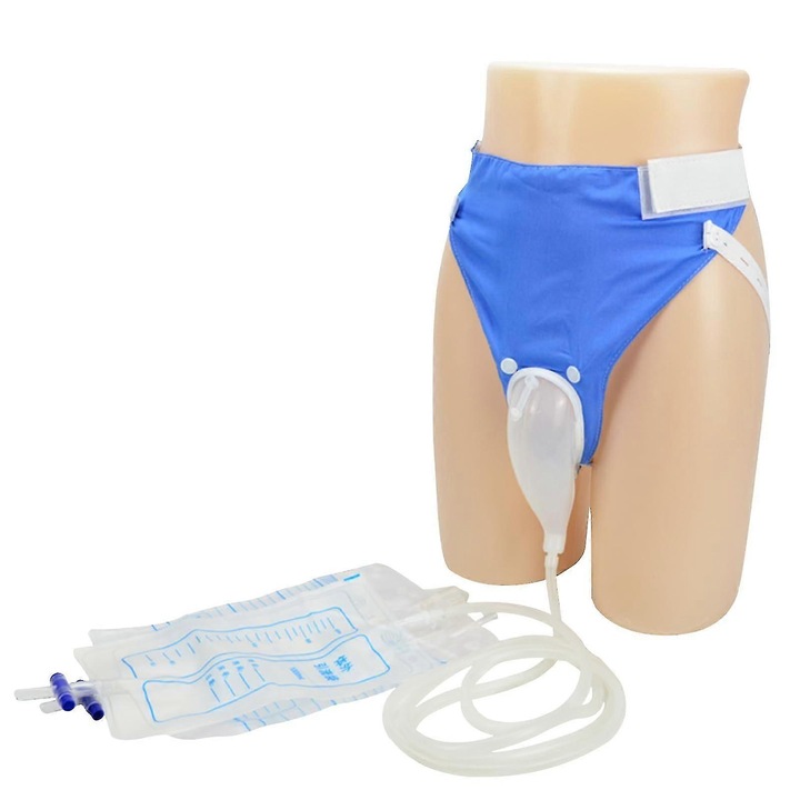 Set colector urinar cu cateter, 1000ml si 2000ml, pentru barbati, femei si varstnici, albastru