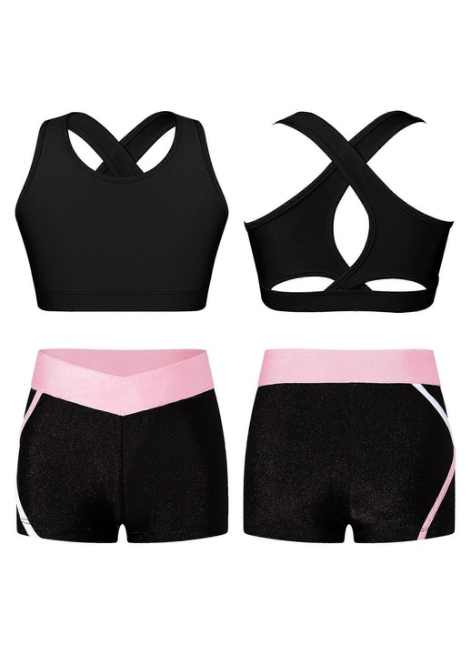 Compleu top pantaloni scurti, Roz