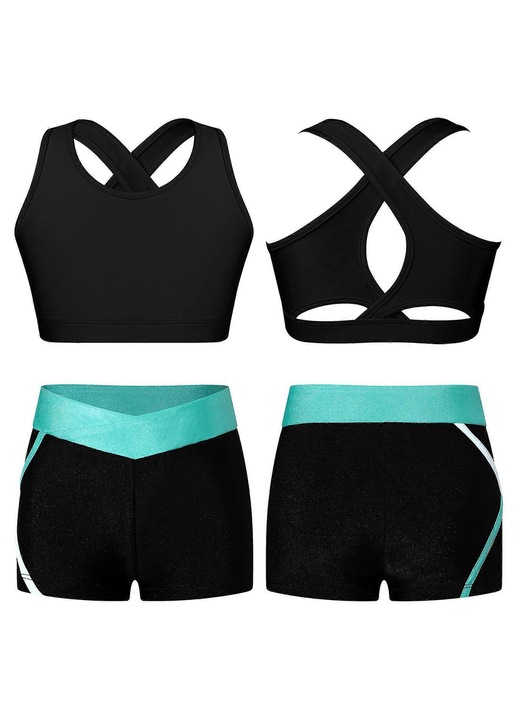 Compleu top pantaloni scurti, Negru