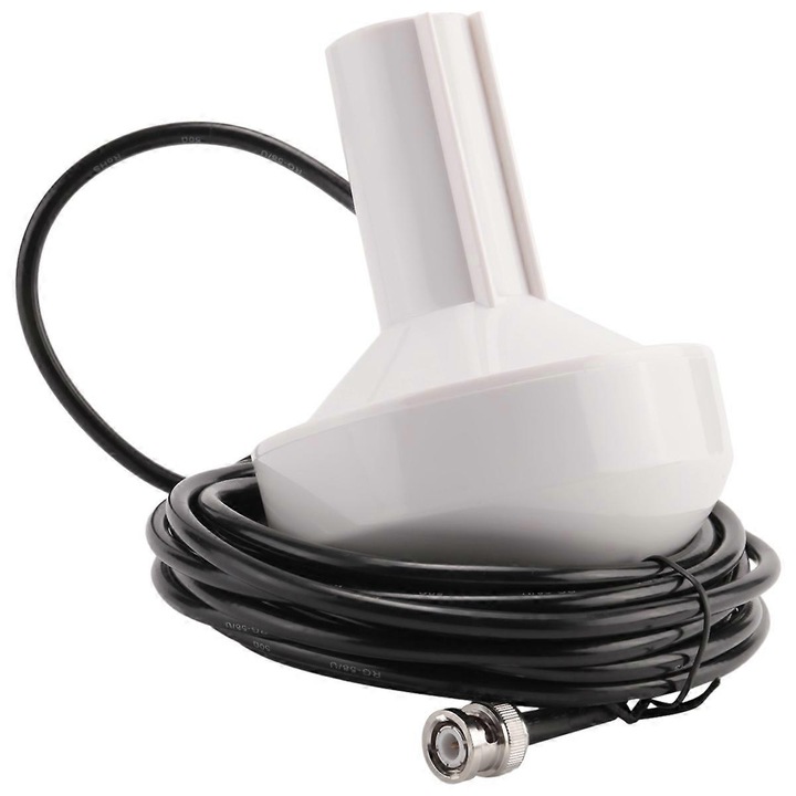 Antena GPS activa de navigatie marina 5m, conector BNC, alb-negru, material plastic