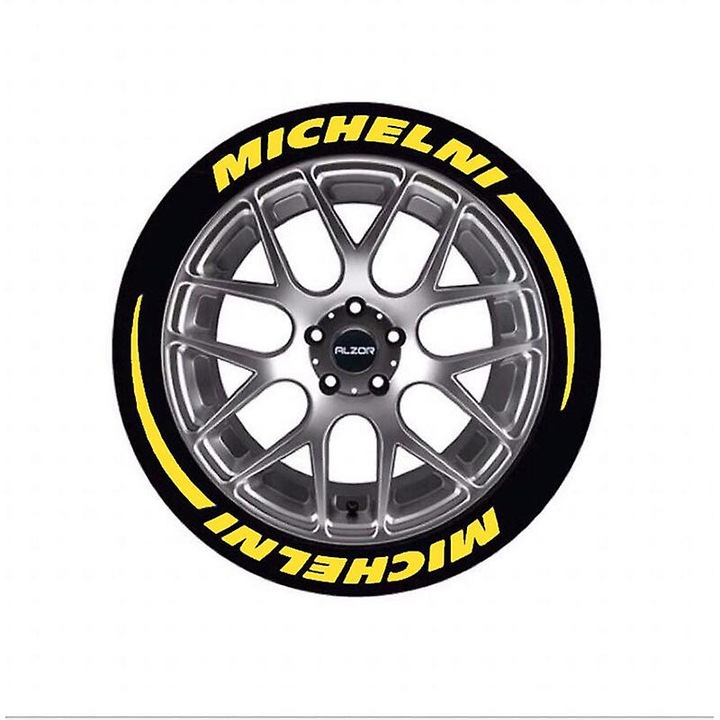 Autocolante auto cu litere auto, anvelope, autocolante pentru decorarea masinii, galben, Michelin, negru
