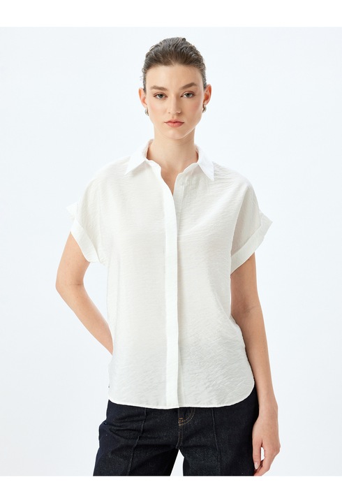 KOTON, Camasa cu maneci scurte, Alb, XS