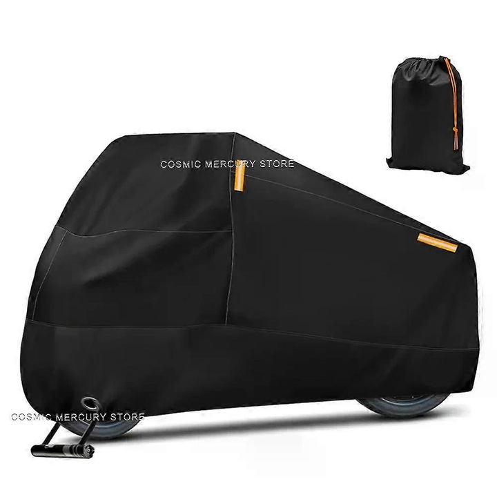 Husa motocicleta universala, 210D poliester, protectie impotriva intemperiilor, neagra, 4XL