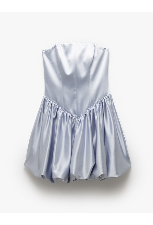 KOTON, Rochie fara maneci din satin, Albastru, XS