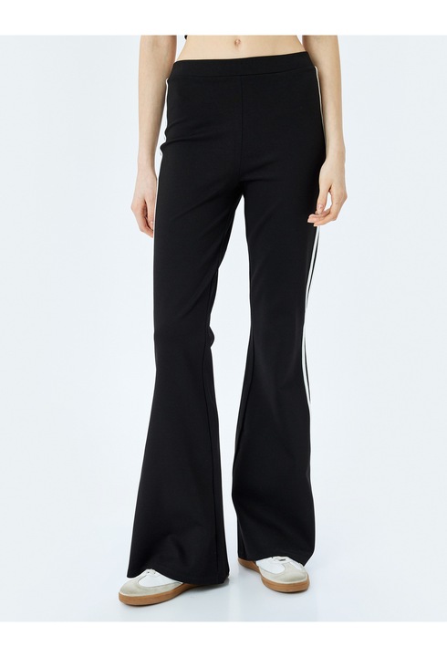 KOTON, Colanti evazati cu benzi laterale contrastante, Negru