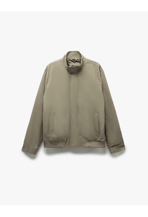 KOTON, Jacheta uni cu guler mediu, Kaki, L