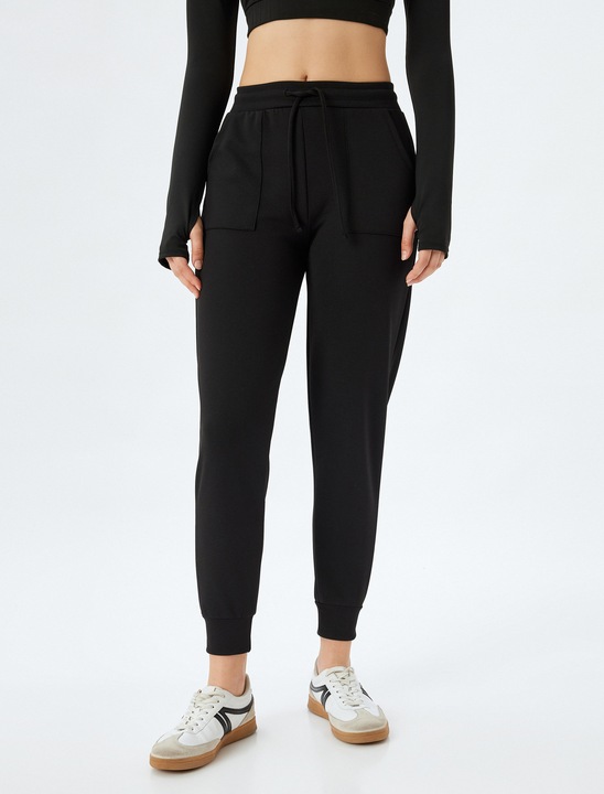 KOTON, Pantaloni conici crop, Negru