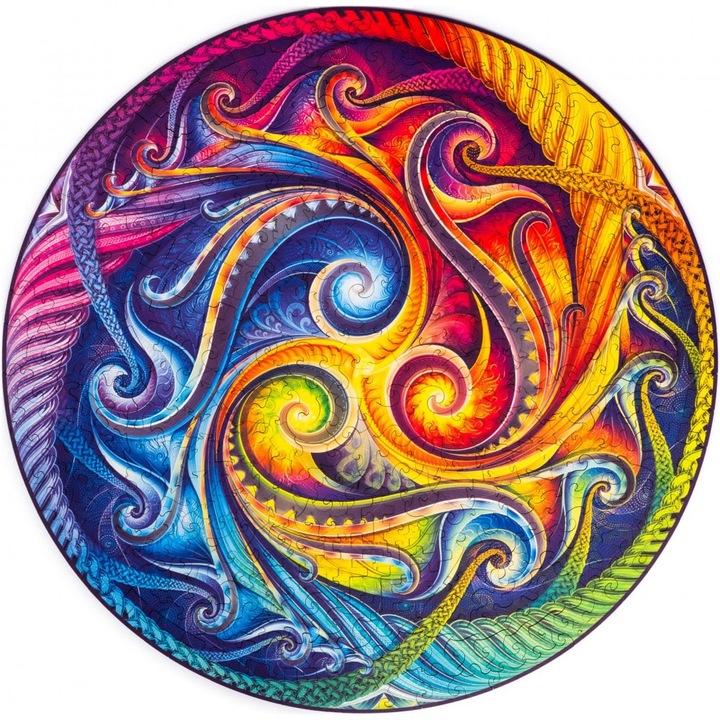 Unidragon- Puzzle Spirális megtestesülés mandala - Fából - 350 darab