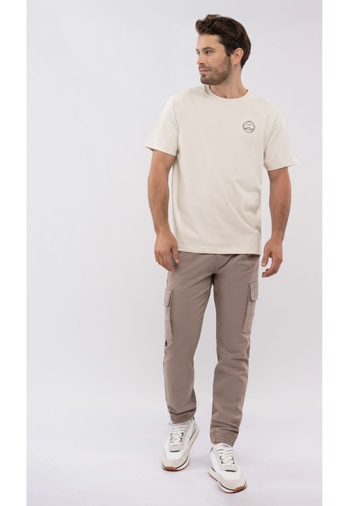 Tricou Volcano T-Eld pentru barbati, crem, logo pe spate, Crem