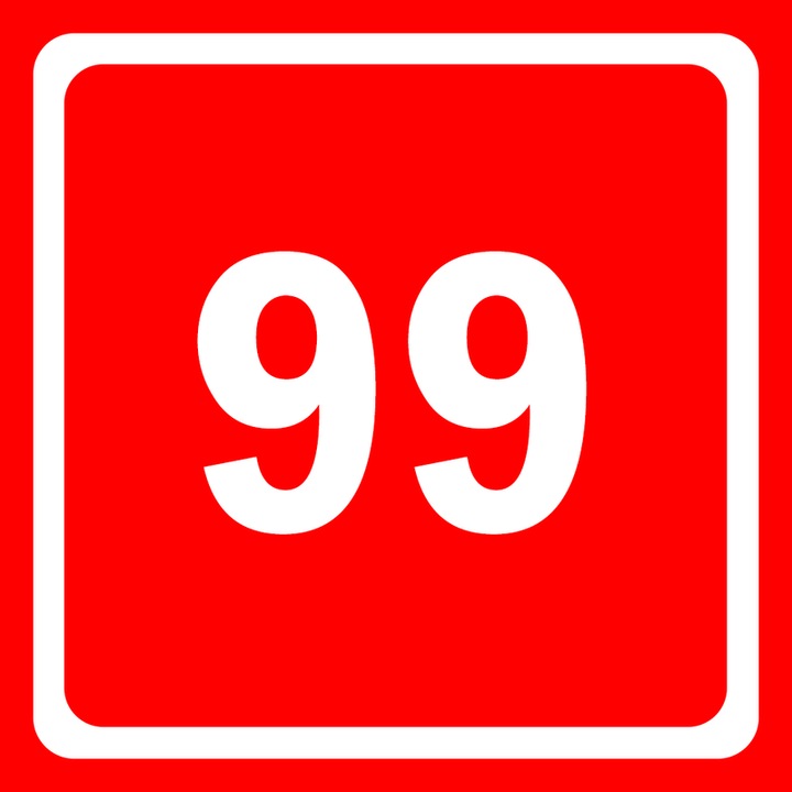 Eticheta stil numar indicator 99, Autoadeziv, Cri-Flo, Culoare Rosu, Dimensune 100x100mm