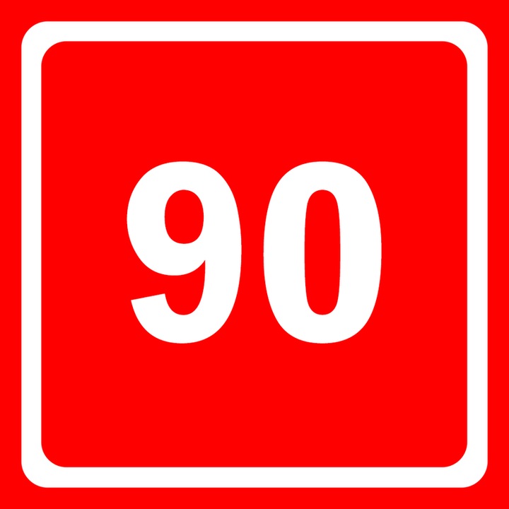 Eticheta stil numar indicator 90, Autoadeziv, Cri-Flo, Culoare Rosu, Dimensune 100x100mm