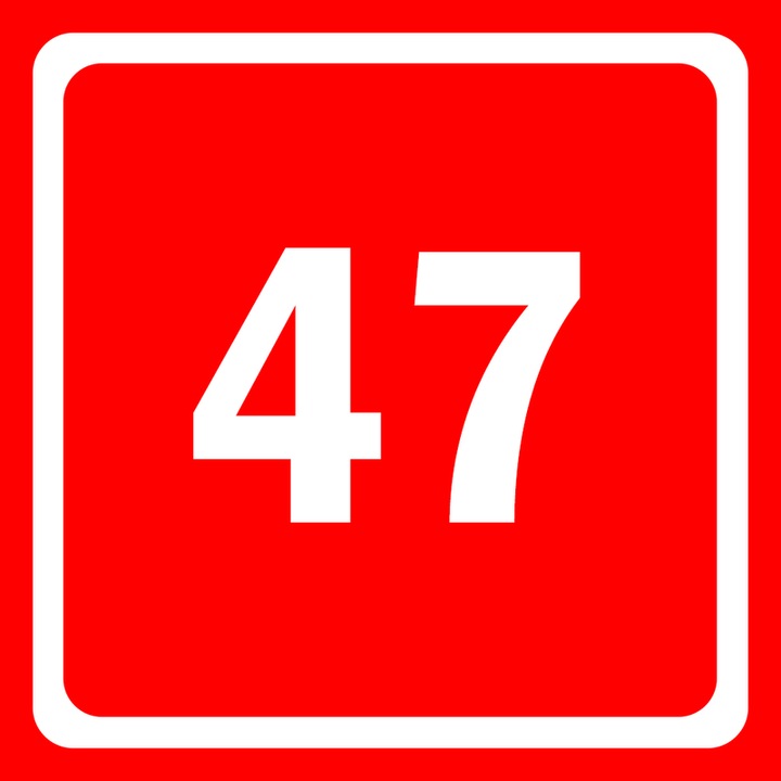 Eticheta stil numar indicator 47, Autoadeziv, Cri-Flo, Culoare Rosu, Dimensune 100x100mm