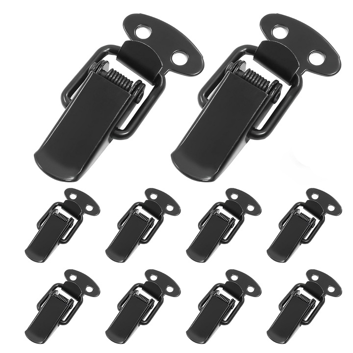 Set incuietori 10 piese, TREXORA, inox, rezistent la coroziune, negru, instalare usoara