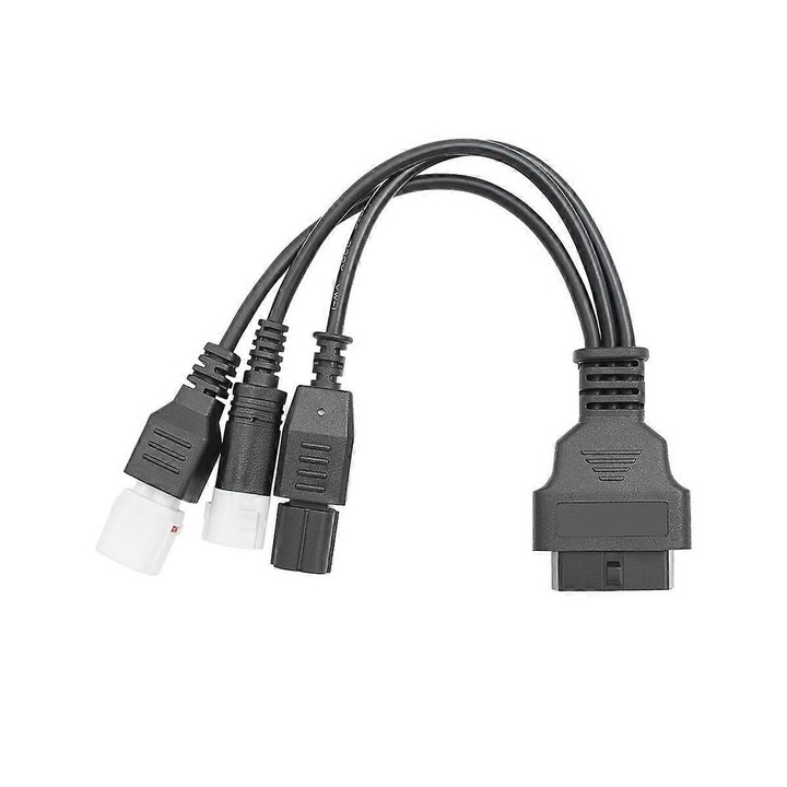 Cablu OBD pentru motociclete 3 in 1, 4pin + 3pin + 6pin, negru, ABS