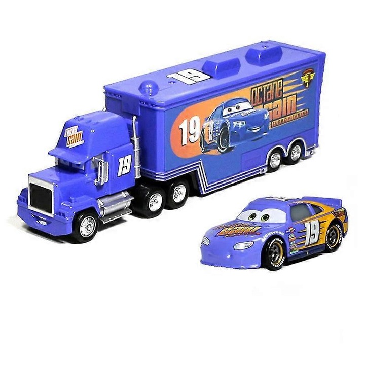 Set de jucarii die-cast: Masinute Cars 2 McQueen, Storm, Hicks, Mack, 21.5x7cm