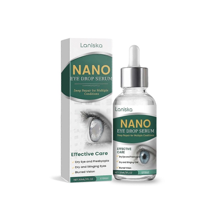 Ser oftalmic cu picături Nano Laniska, hidratare, reducere oboseală oculară, 10ml