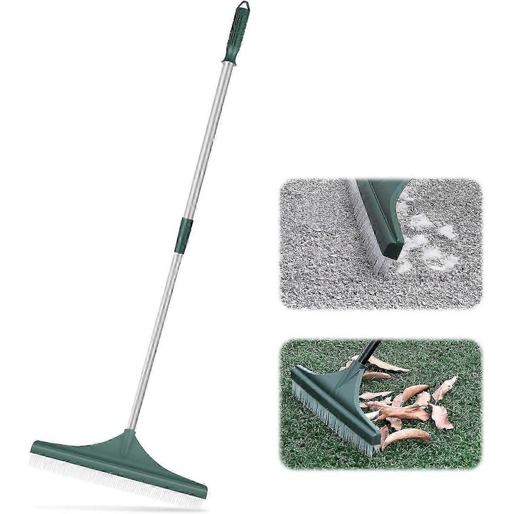 Grebla pentru gazon artificial, ergonomic, lungime ajustabila 80-130 cm, latime 46 cm, design unic, usor de depozitat