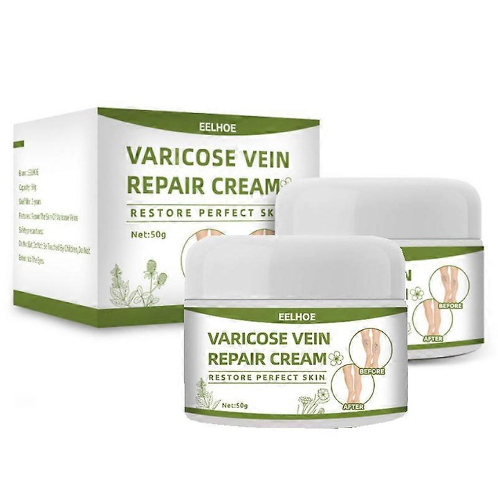 Set 2 Creme pentru reparare varice, EELHOE, ingrijire picioare, 2 x 50 g