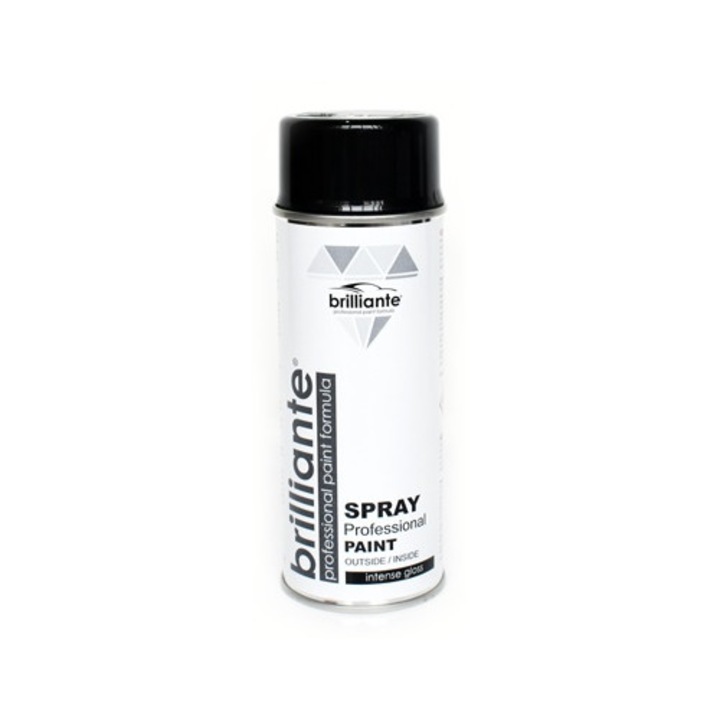 Vopsea spray negru lucios(RAL 9005) 400ml BRILLIANTE