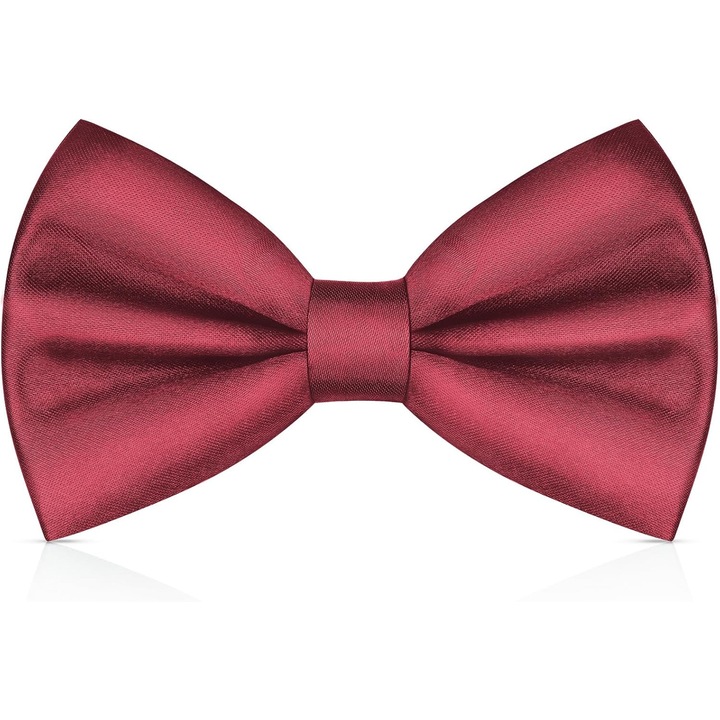 Papion barbati, satin, rosu inchis, design elegant, ajustabil