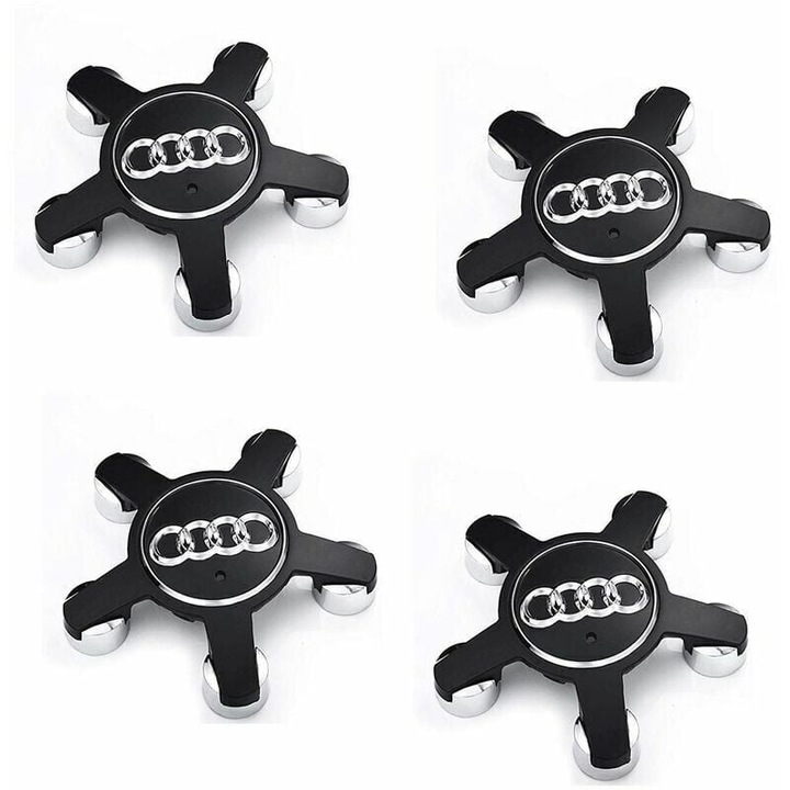 4 db Audi kerékközép kupak, 135mm, ABS, fekete