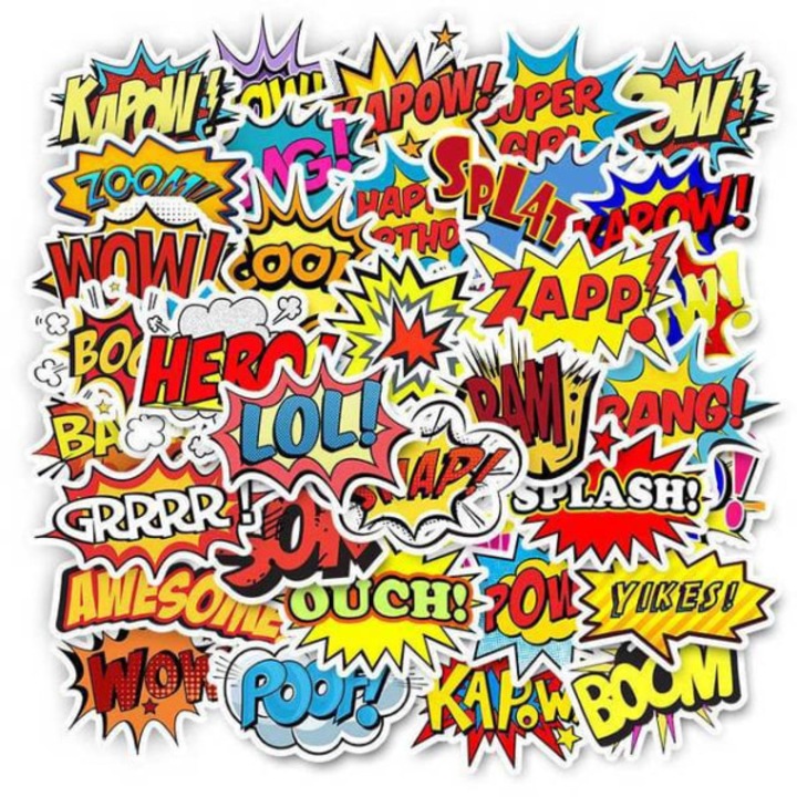 Set 50 stickere decorative cu motive animale, multicolore, 3-10 cm