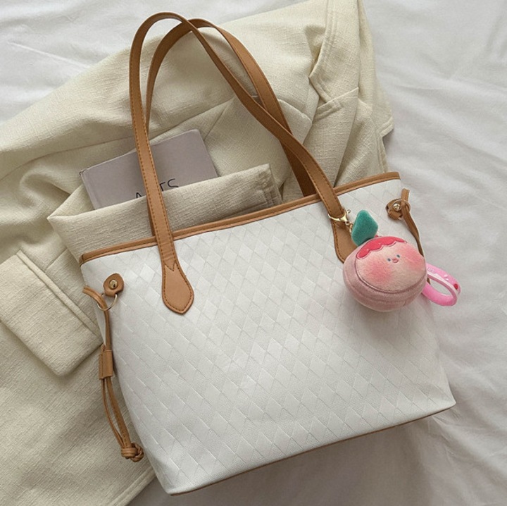 Női tote táska, nagy, PU bőrből, 2 pánttal