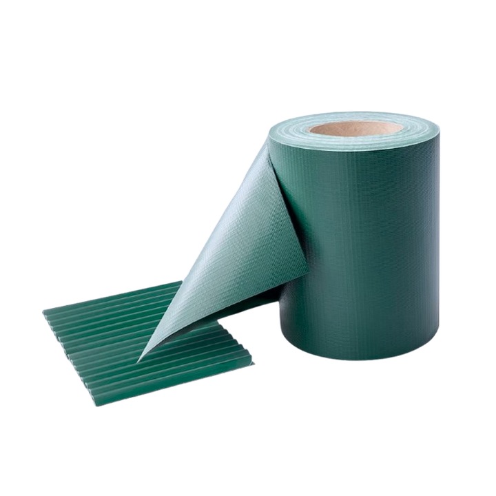 Panou de gard pentru intimitate in gradina，PVC, gard pentru casa, gard artificial fals, Anti-Peep, negru, 19cm x 35m, rezistent la apa UV rezistent la soare 450g