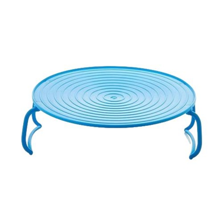 Suport aburire multifunctional, din plastic, albastru, pentru microunde